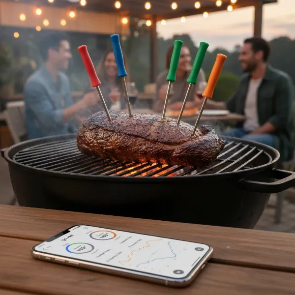 Grilling meat with Govee WiFi thermometer probes and smartphone app